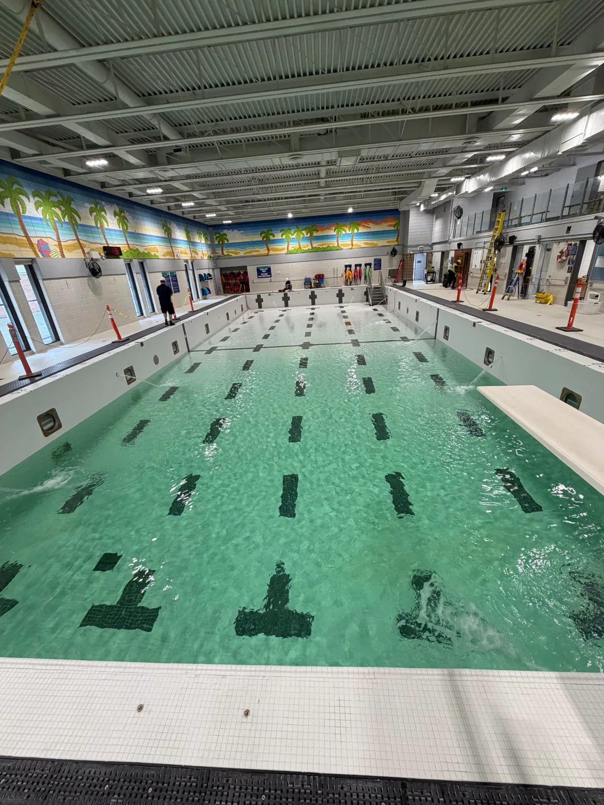 The finished pool filling with water