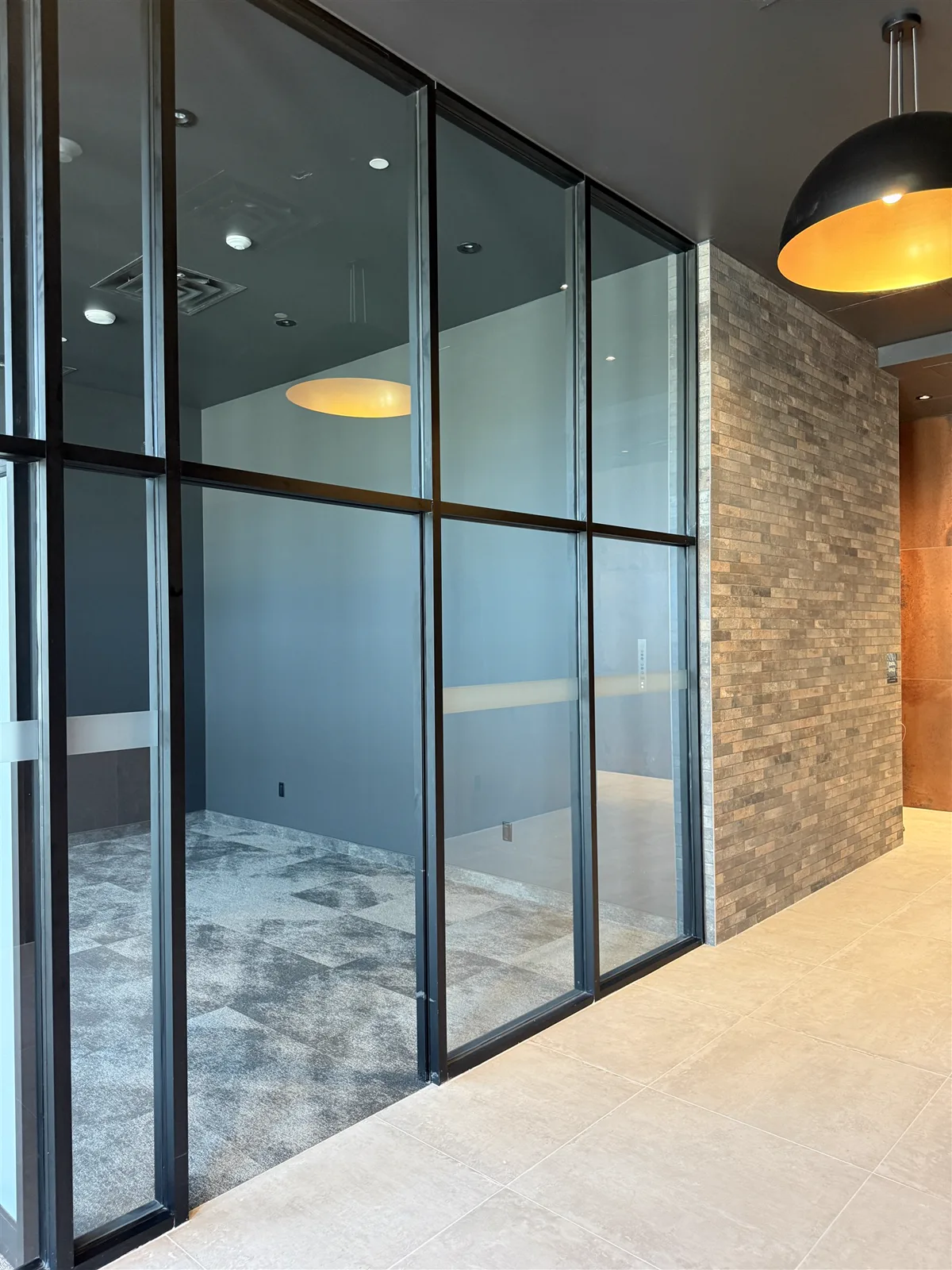 Rental offices behind glazing off the lobby